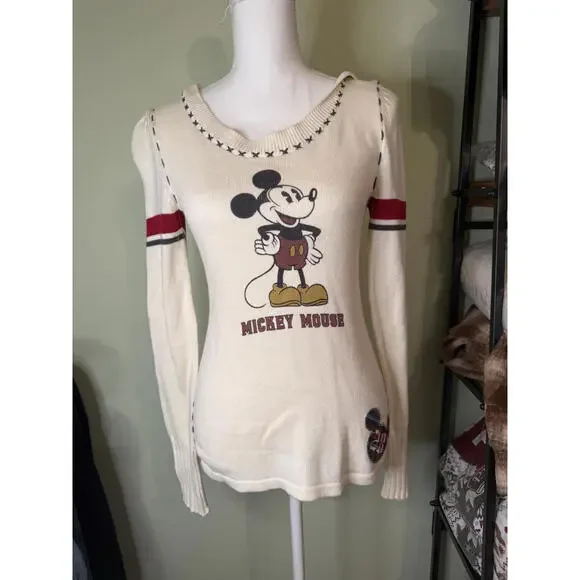 Offical Walt Disney World 28th Anniversary Vintage Hooded Sweater Cream Size S - Picture 2 of 7